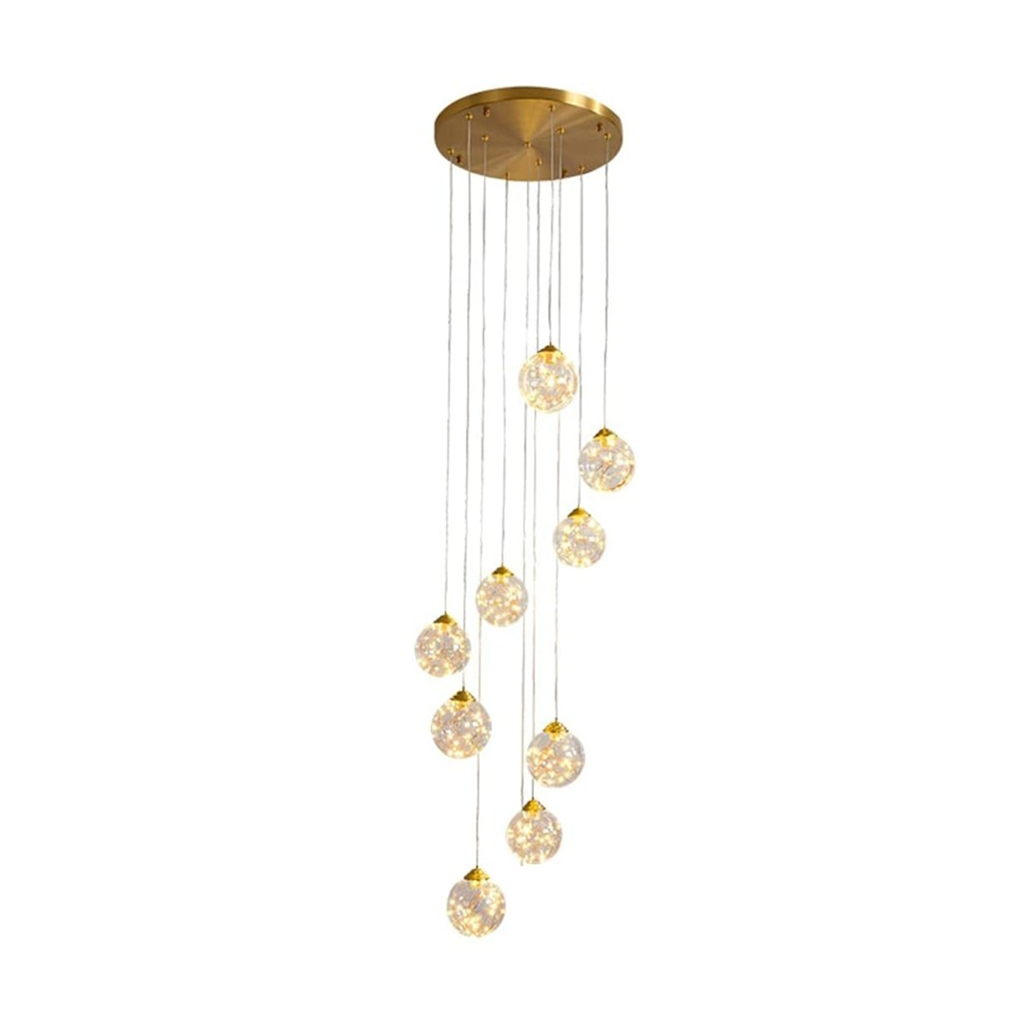 Lustre Bola de Ouro 40x150cm Good Iluminação GI-5245-9