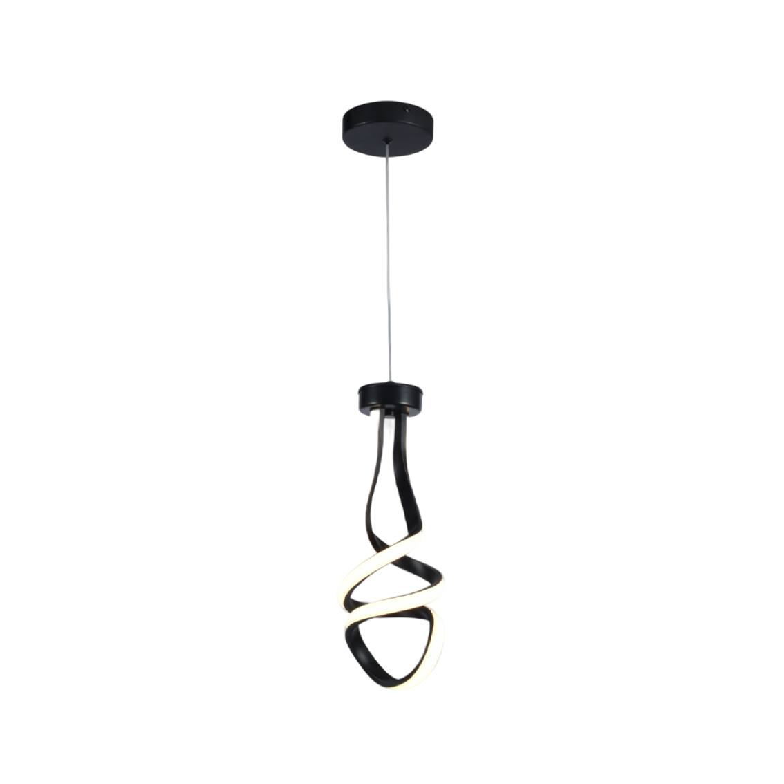 Luminária Pendente Espiral Preta 14W 12cm Good Iluminação GI-11005-1BK