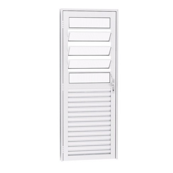 Reli Porta Veneziana E Basculante Alumínio Branco 80x210 Esquerda