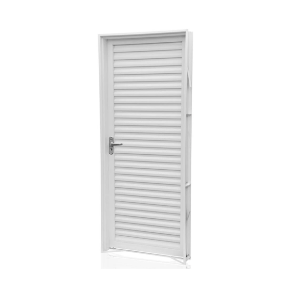 Porta De Aço Branco Abrir Laminada 215x84 Esq Inova 993846 Crv