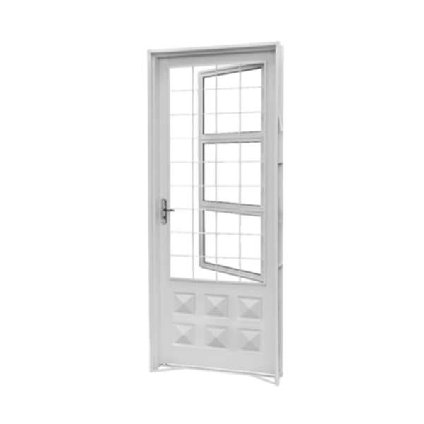 Porta De Aço Branco Porta Abrir Postigo 215x84 Dir Inova 993847 Crv