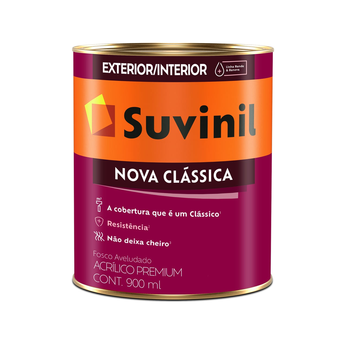 Tinta Acrílica Premium Nova Clássica Fosco Aveludado Branco Neve 0,9lt Suvinil