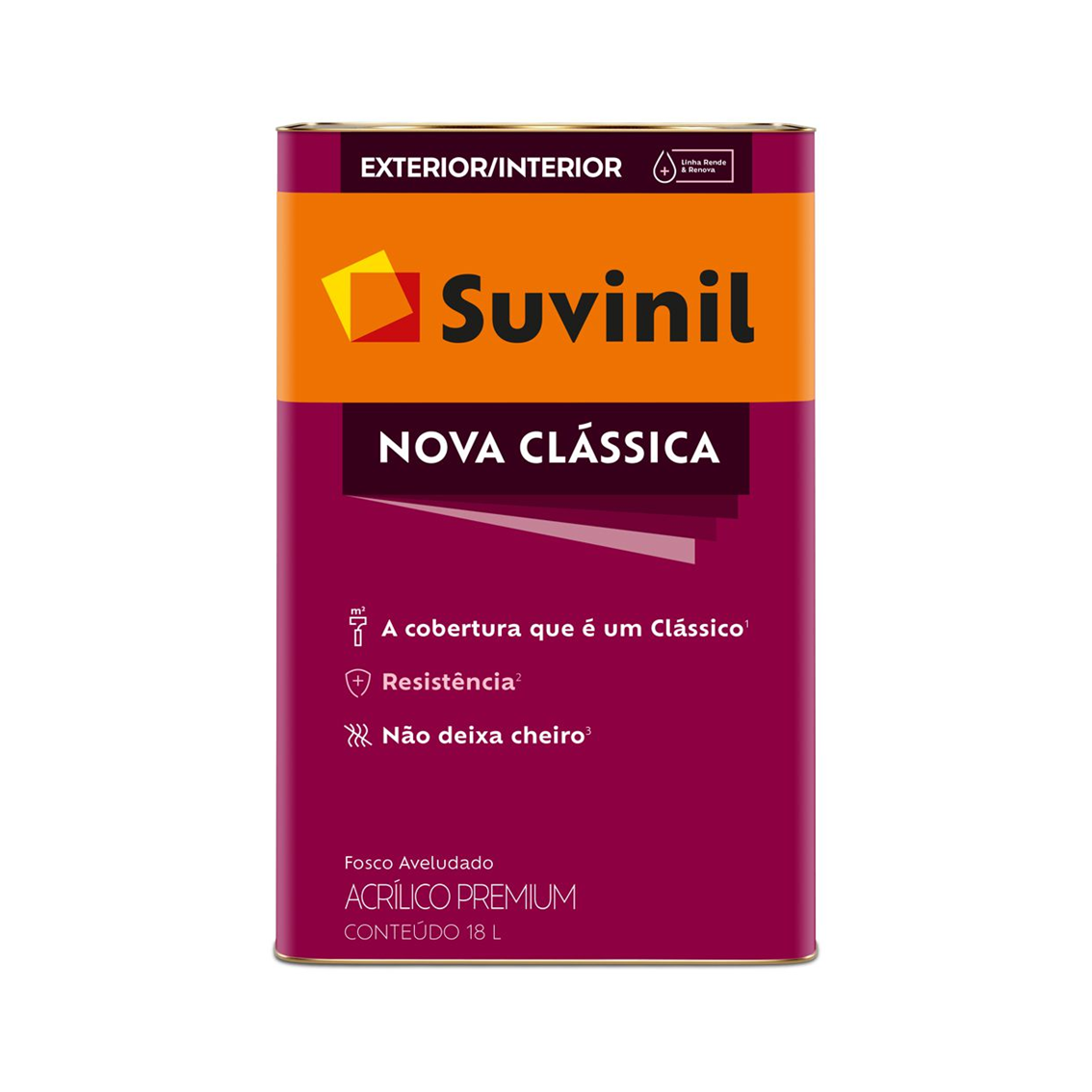 Tinta Acrílica Premium Nova Clássica Fosco Aveludado Branco Neve 18lt Suvinil