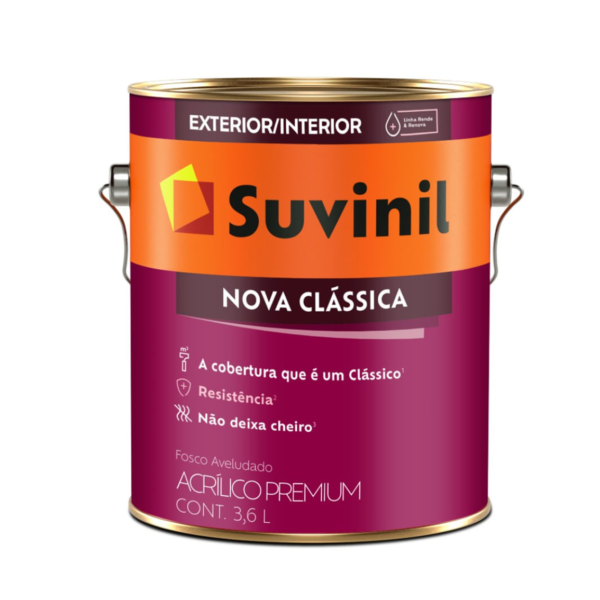 Tinta Acrílica Premium Nova Clássica Fosco Aveludado Branco Neve 3,6lt Suvinil