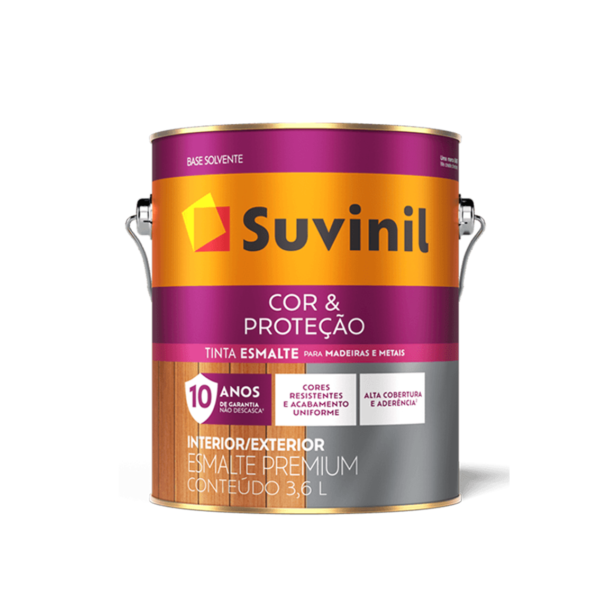 Tinta Esmalte Cor E Proteção Brilhante Cinza Escuro 3,6l (Base Solvente) Suvinil