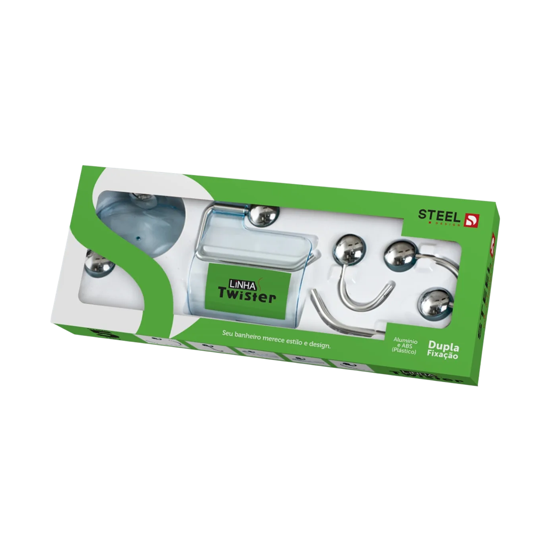 Steel Kit Wc Twister 5pc Cromado