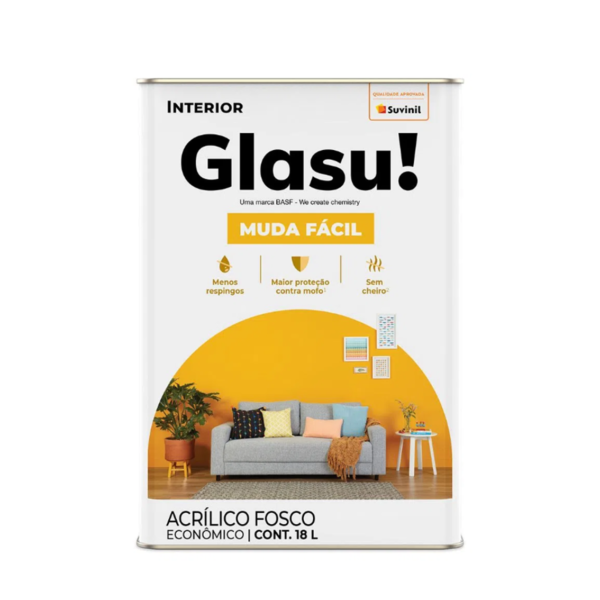 Tinta Acrílica Muda Fácil Gelo 18l Glasu!