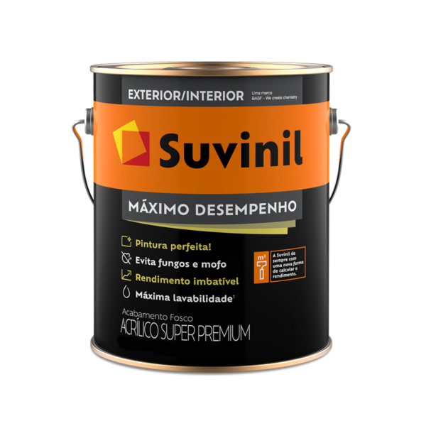 Tinta Acrílica Super Premium Máximo Desempenho Fosco 3,6lt Branco Neve Suvinil