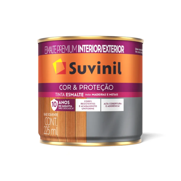 Tinta Esmalte Cor E Proteção Brilhante Branco 0,225lt Suvinil