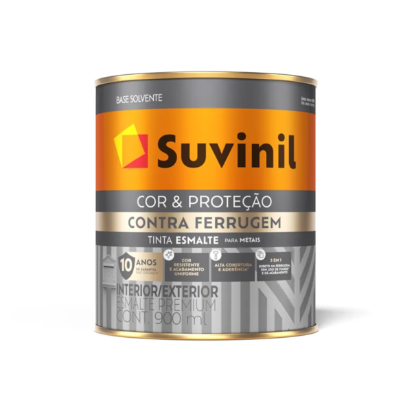 Tinta Esmalte Premium Contra Ferrugem Brilhante 0,9l Preto Suvinil