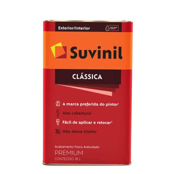 Tinta Látex Clássica Fosco Aveludado Branco Neve 18lt Suvinil