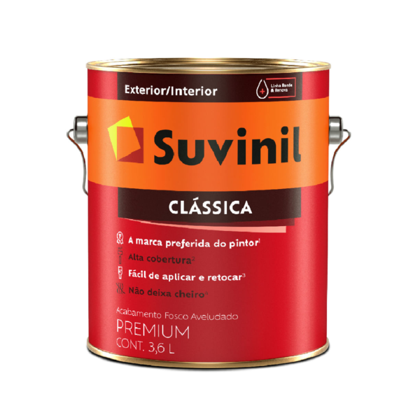 Tinta Látex Clássica Fosco Aveludado Branco Neve 3,6lt Suvinil