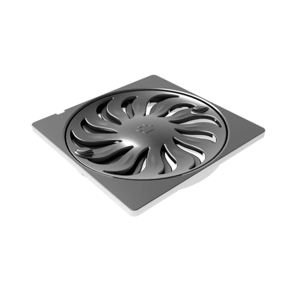 Grelha Tigre Abre Fecha Quadrada Cromada 100mm