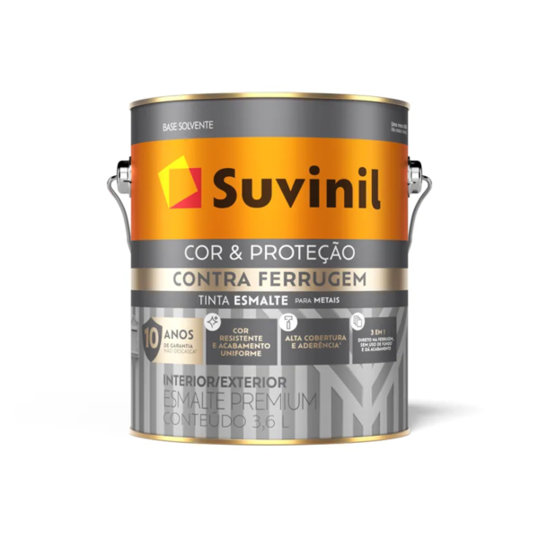 Tinta Esmalte Premium Contra Ferrugem Brilhante 3,6lt Cinza Escuro Suvinil