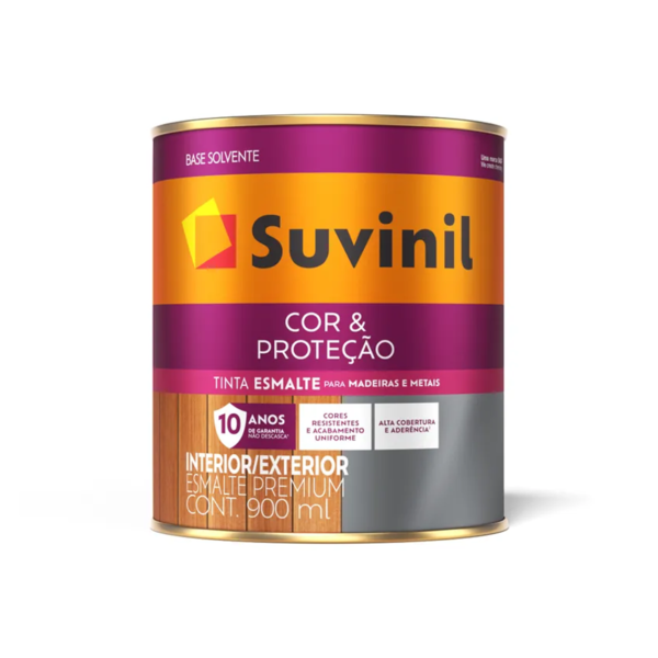 Tinta Esmalte Premium Cor E Proteção Branco 0,9l Base Água Acetinado Suvinil