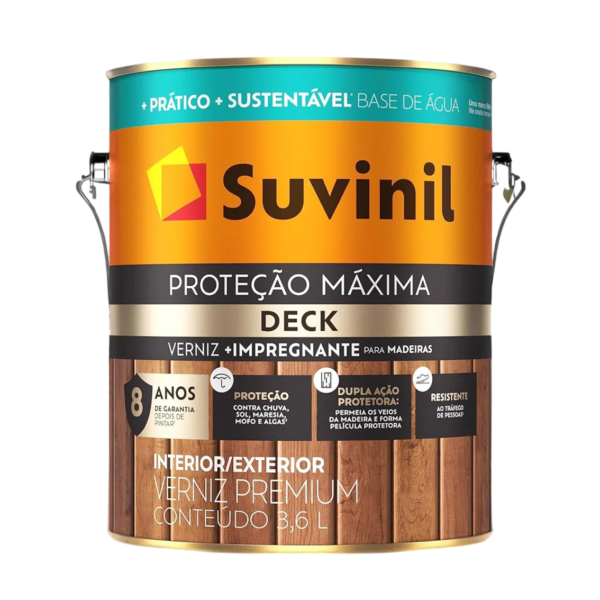 Tinta Verniz Premium Proteção Máxima Deck Brilhante Natural 3,6lt Suvinil