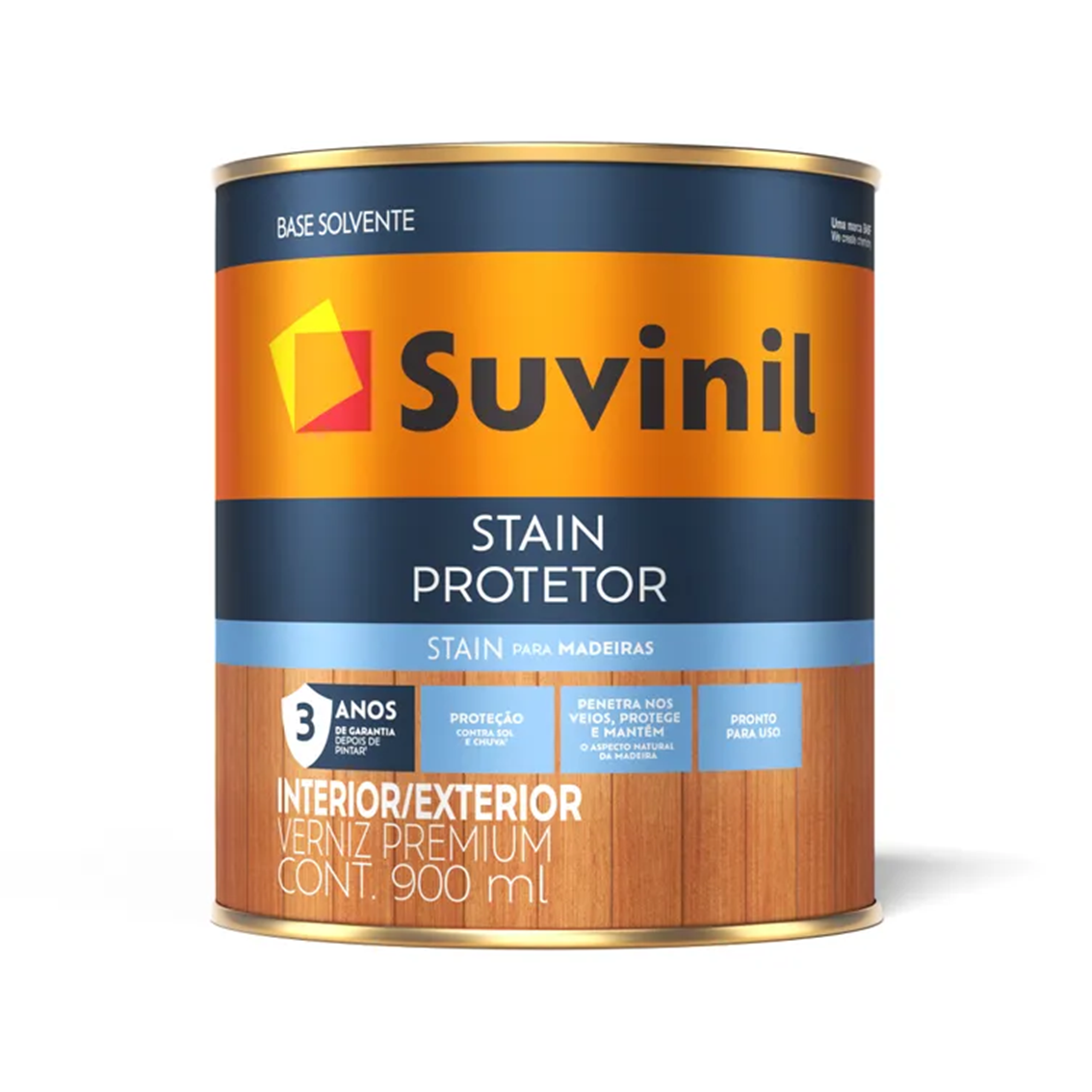 Tinta Verniz Premium Stain Protetor Impregnante Acetinado Incolor 0,9lt Suvinil