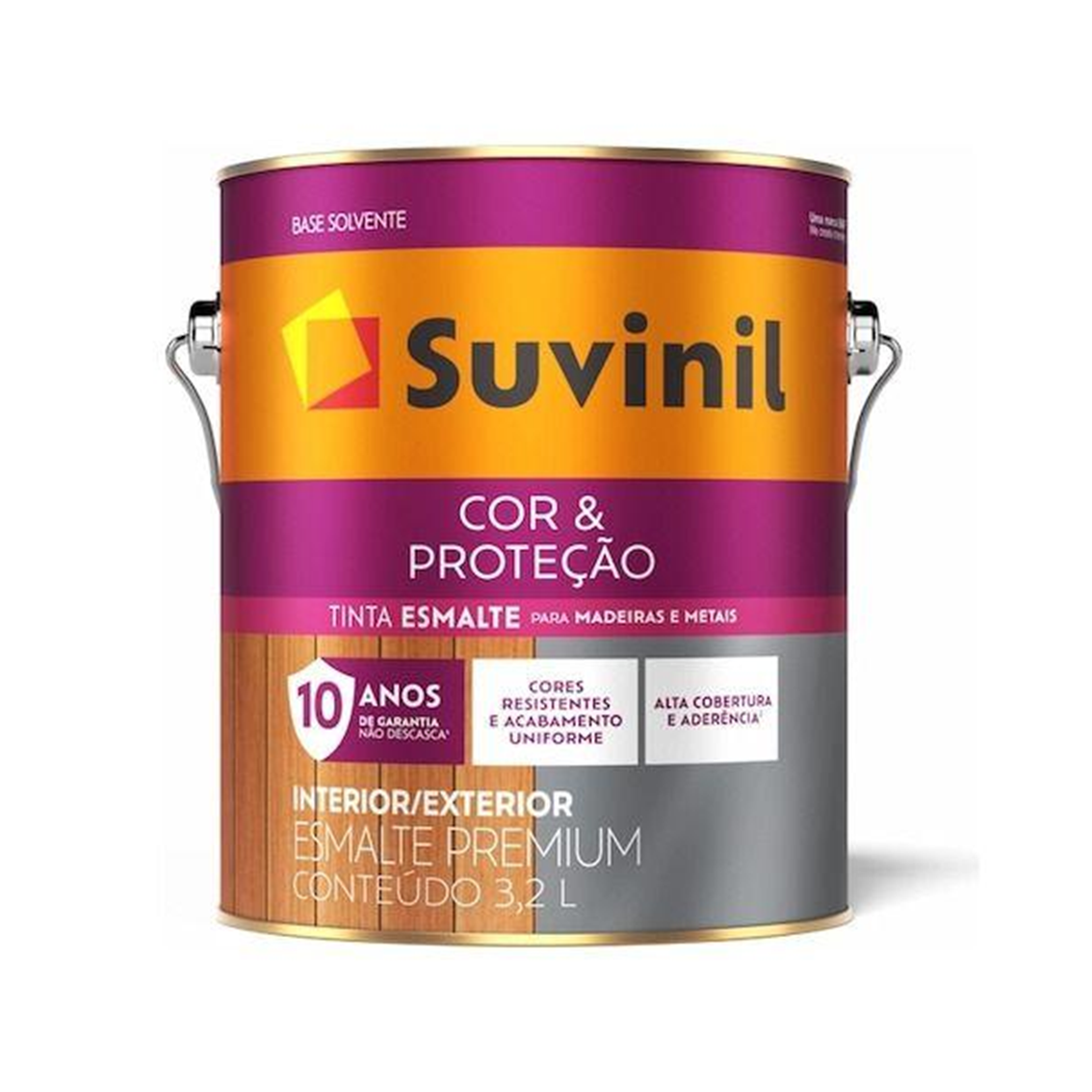 Suvinil Esmalte Cor E Proteção Brilhante Base A2 3,2lt - Base Solvente