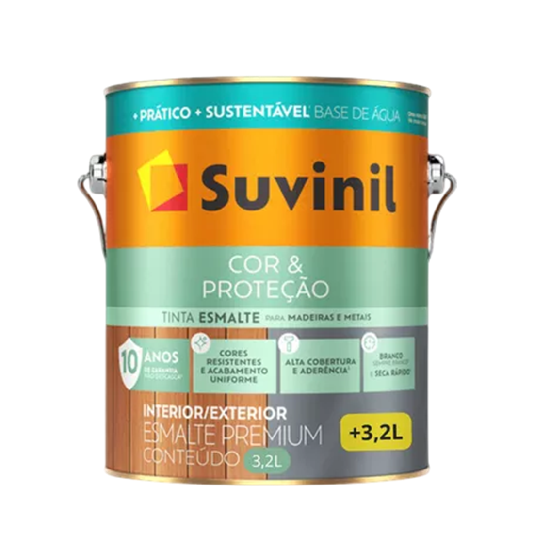 Suvinil Esmalte Premium Cor E Proteção Base A2 3,2l Base Agua Brilhante
