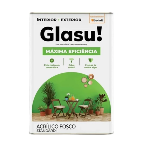 Tinta Máxima Eficiência Fosco Base A 16l Glasu!