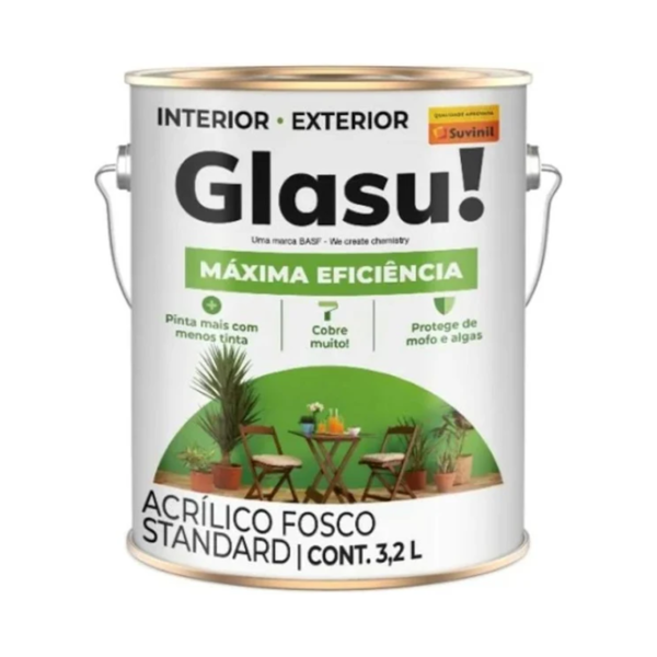 Tinta Máxima Eficiência Fosco Base A 3,2l Glasu!