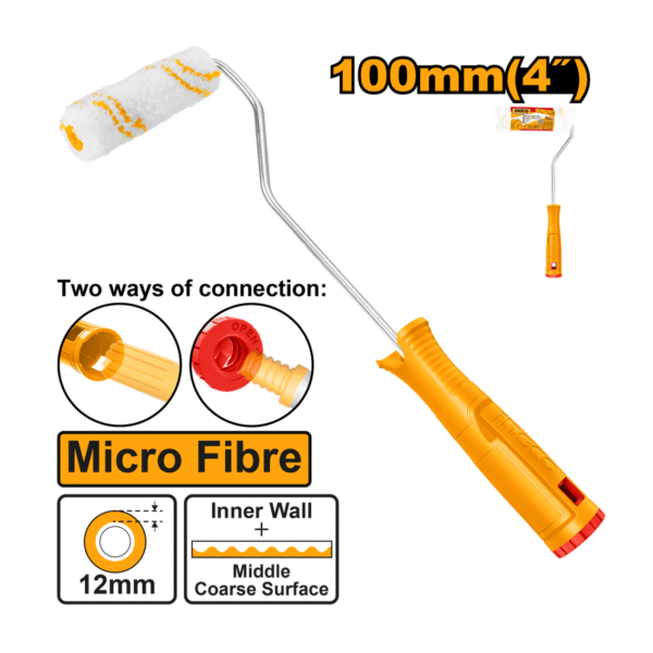 ROLO DE PINTURA MICRO FIBRA 12MM C/GARFO 10CM INGCO HRHT281002