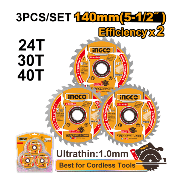 DISCO DE SERRA CIRCULAR 140MMX24D C/3PC INGCO TSB4003