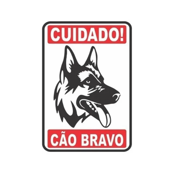 PACIFIC FLOWERS PLACA SINALIZACAO CAO BRAVO PASTOR ALEMAO