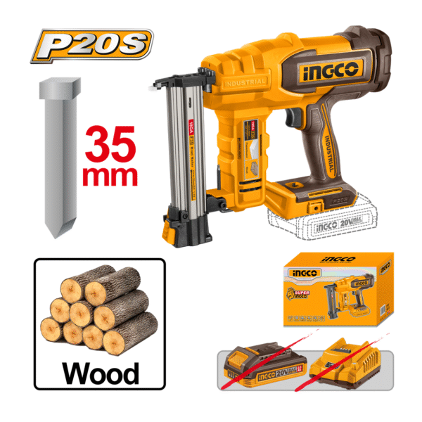 PINADOR F15-35MM (35MM) À BATERIA 20V INGCO CBNLI2005 (NAO ACOMPANHA BATERIA)