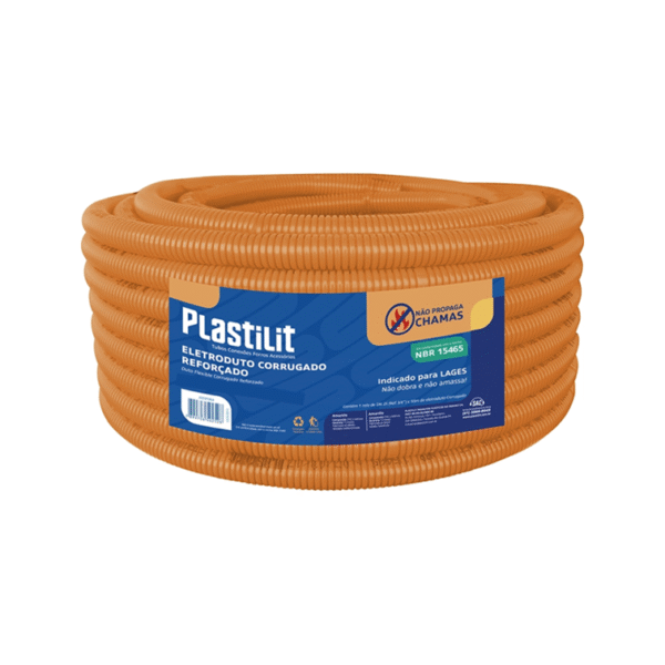 MANGUEIRA CORRUGADA 32MM C/25M LARANJA PLASTILIT