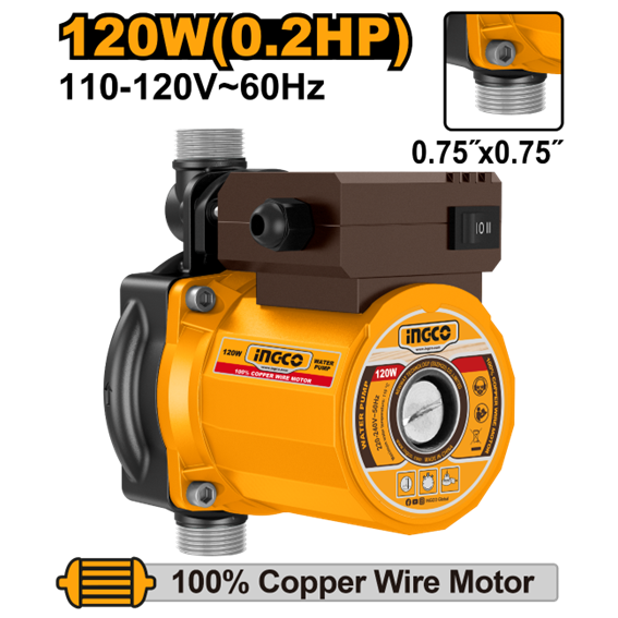 MINI BOMBA HIDRAULICA PRESSURIZADORA 120W 127V INGCO USCM120