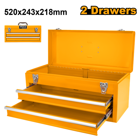 CAIXA DE FERRAMENTAS DE ACO COM 2 GAVETAS 520X218X243MM INGCO HTB06