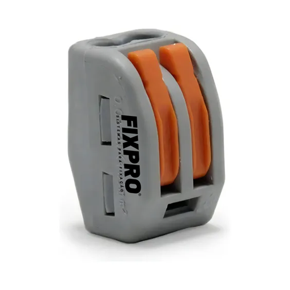 CONECTOR 2 VIAS CINZA CE221 5 PEÇAS  FIXPRO