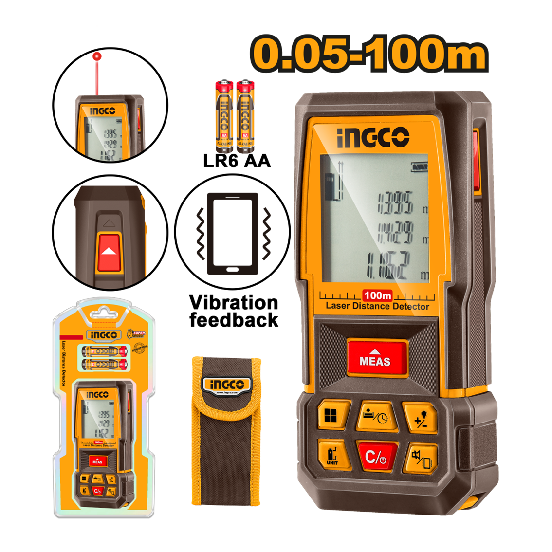 TRENA A LASER 0.05-100M INGCO HLDD1008